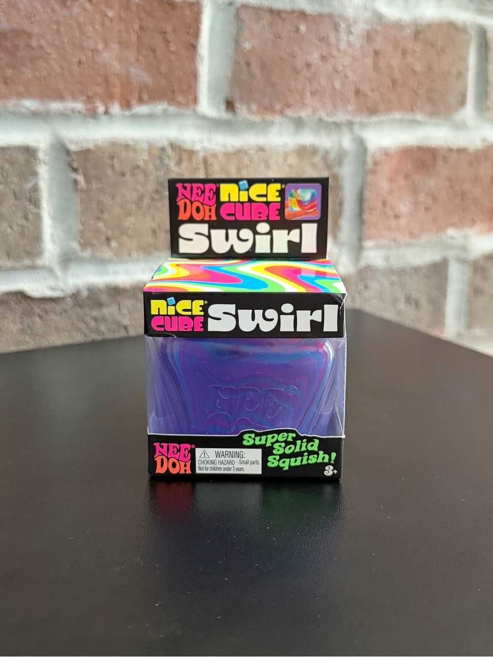 NeeDoh Nice Cube Swirl Squish Toy - Purple Multi Swirl